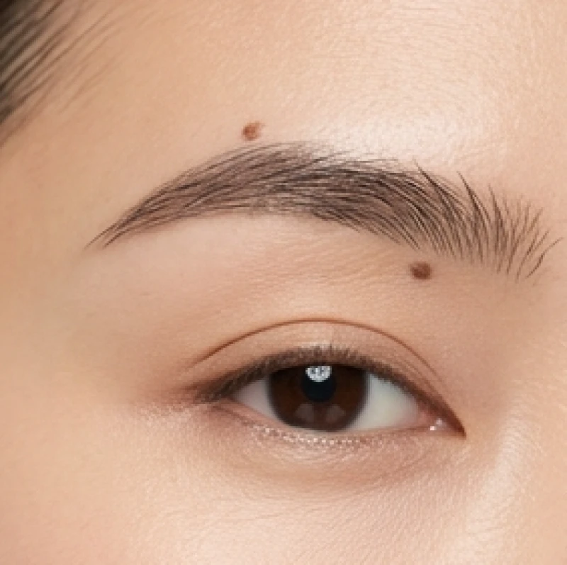 Nốt ruồi phú quý lẩn khuất tinh tế trong hàng lông mày đen nhánh của phụ nữ mang lại vượng khí mạnh mẽ