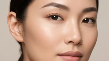 Khuôn mặt thanh tú của phụ nữ Á Đông nổi bật với nốt ruồi trong lông mày mang ý nghĩa phong thủy sâu sắc