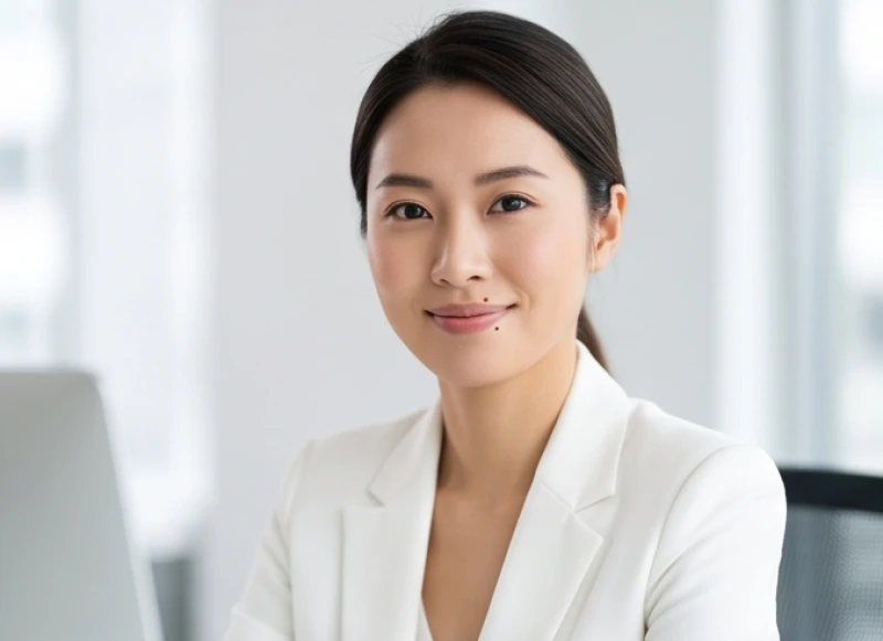 Người phụ nữ công sở tự tin rạng rỡ thể hiện sự độc lập tài chính và kiên định