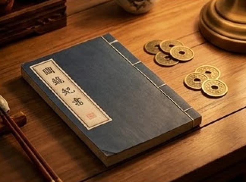 Tuổi Mão hợp kết hôn với tuổi nào: Chuẩn can chi nam nữ 6 Sổ tiết kiệm và các đồng xu cổ phong thủy được sắp xếp tinh tế trên bàn làm việc, tượng trưng cho tài lộc.