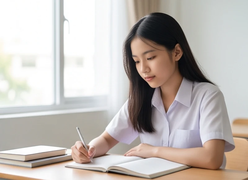 Kỷ Sửu 2009 Mệnh Gì: Giải Mã Nạp Âm Tích Lịch Hỏa Và Góc Học Tập 3 Nữ sinh trung học ngồi học bài chăm chỉ với phong thái điềm tĩnh và kỷ luật sắt đá