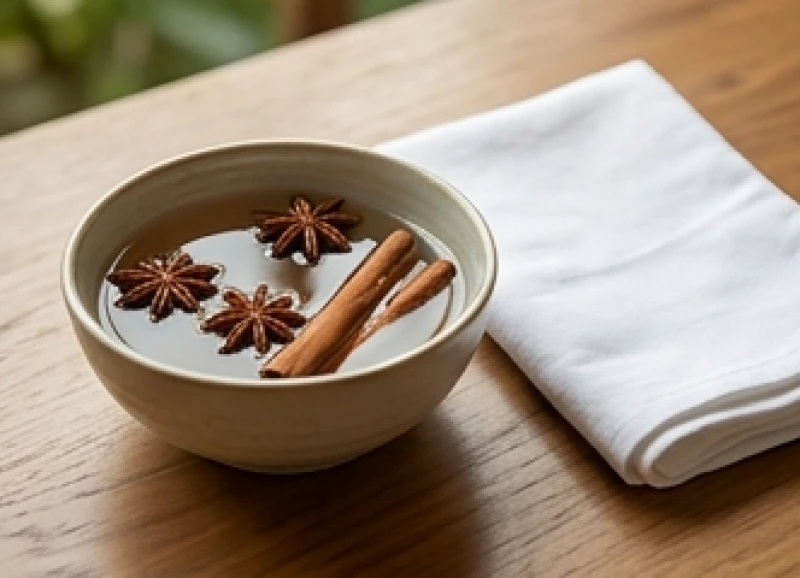 Chuẩn bị nước ngũ vị hương ấm cùng khăn sạch để tẩy uế cho tượng phong thủy