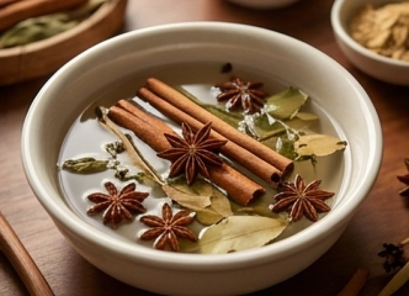 Một thau nước sạch pha ngũ vị hương ấm nóng dùng để tắm rửa và tẩy uế cho linh vật.