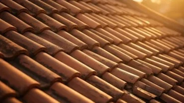 Mái ngói nung đỏ truyền thống dưới ánh mặt trời giúp giải nghĩa phong thủy mệnh ốc thượng thổ là gì