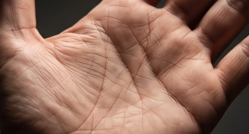 Lòng bàn tay có nhiều đường chỉ chắp vá và đứt gãy đan chéo nhau trông giống hình chữ M