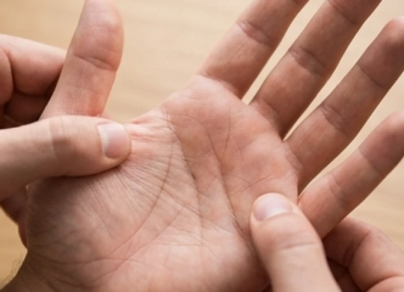 Lòng bàn tay được kéo căng nhẹ để kiểm tra độ sâu và sự liền mạch của các đường chỉ