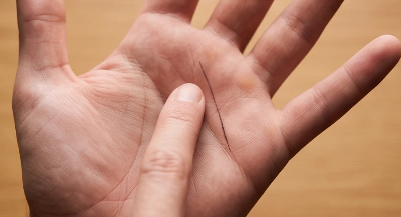 Vị trí của đường Thái Dương và đường Định Mệnh chạy dọc trên lòng bàn tay