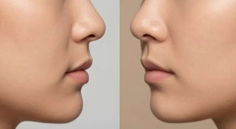 So sánh chi tiết độ sâu rãnh nhân trung qua góc chụp nghiêng của hai khuôn mặt nữ giới