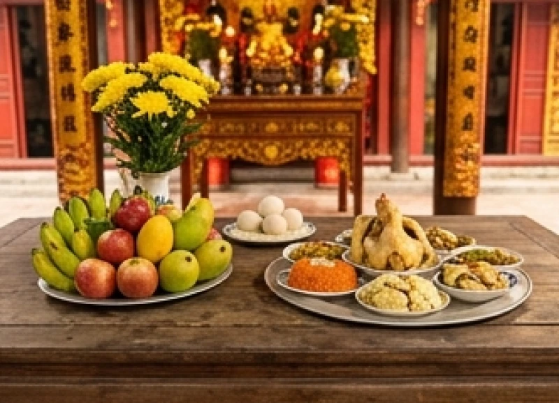 Văn khấn tại đền phủ: Trình tự dâng lễ & bài khấn chuẩn nghi lễ 4 Các mâm cúng chay và mặn được phân loại rõ ràng chuẩn bị dâng lên các ban thờ tại đền phủ