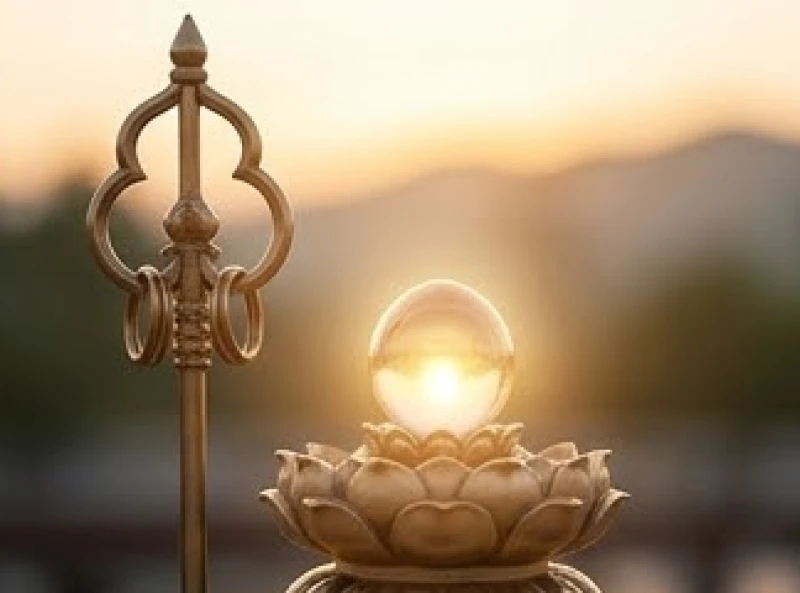 Mơ thấy Địa Tạng Vương Bồ Tát: Giải mã điềm báo và cách trì chú 2 Cây tích trượng uy nghi và viên ngọc Như Ý phát sáng rực rỡ của vị Bồ Tát