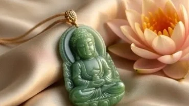 Mặt dây chuyền Phật A Di Đà bằng ngọc bích chạm khắc tinh xảo là phật bản mệnh tuổi hợi