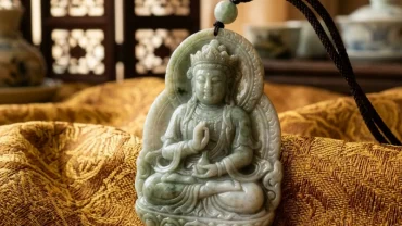 Mặt dây chuyền phật bản mệnh tuổi mùi tạc hình Như Lai Đại Nhật bằng đá phong thủy