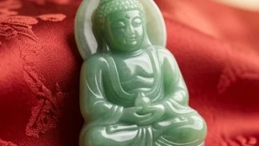 Mặt dây chuyền phật bản mệnh tuổi mùi làm từ đá ngọc tự nhiên chạm khắc tinh xảo