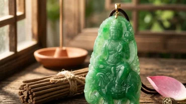 Mặt dây chuyền Phật bản mệnh tuổi Thìn tạc từ đá tự nhiên tinh xảo giúp mang lại bình an