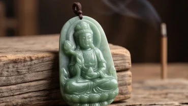 Mặt dây chuyền phật bản mệnh tuổi tỵ chạm khắc tinh xảo từ đá tự nhiên nguyên khối