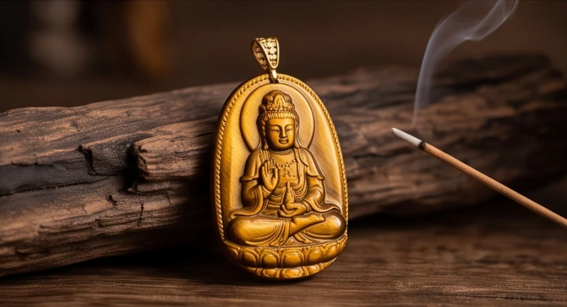 Mặt dây chuyền Hư Không Tạng Bồ Tát chạm khắc tinh xảo hộ mệnh cho người sinh năm Sửu và Dần