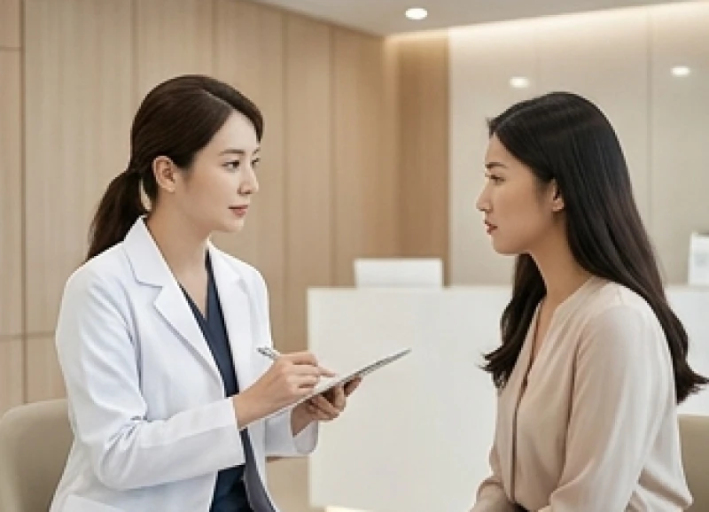 Tướng môi dưới dày hơn môi trên: Luận vận mệnh nam nữ 9 Bác sĩ thẩm mỹ đang tư vấn cho khách hàng về quá trình phục hồi sau khi cắt thu gọn viền môi.