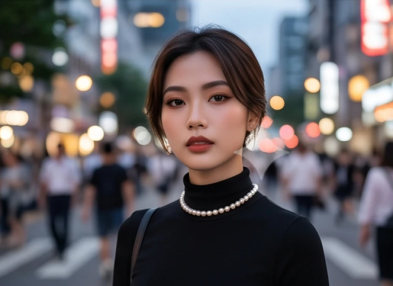 Tướng người có cổ cao: Luận vận mệnh nam nữ và mẹo cải vận 11 Phụ nữ đeo vòng cổ choker bản to kết hợp cùng áo có phần bắp cao nhằm khỏa lấp nhược điểm vùng xương gầy