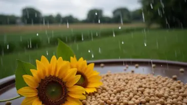 Phơi hạt hướng dương bị mưa