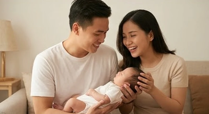 Đặt tên con sinh năm Đinh Dậu 2017 hợp mệnh, hòa hợp tuổi bố mẹ 4 Bố mẹ mỉm cười âu yếm gọi tên con nhỏ đang bế trên tay trong phòng khách