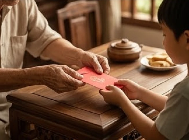 Chiếc phong bì đỏ tinh tế trao tay thay cho lời chúc may mắn và sự ủng hộ