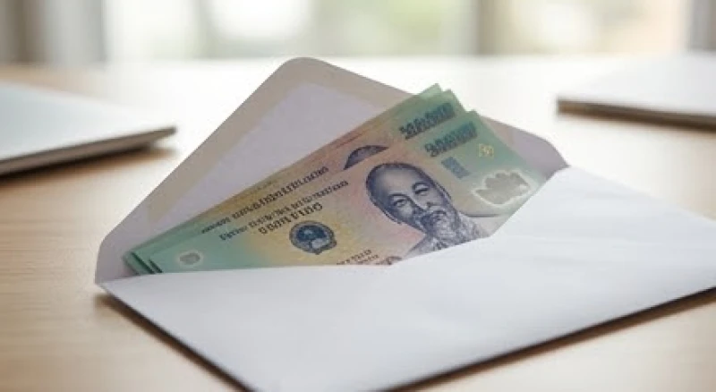 Xấp tiền giấy mệnh giá lớn bên cạnh chiếc phong bì mở hé đại diện cho các mục tiêu tài chính vô cùng quan trọng