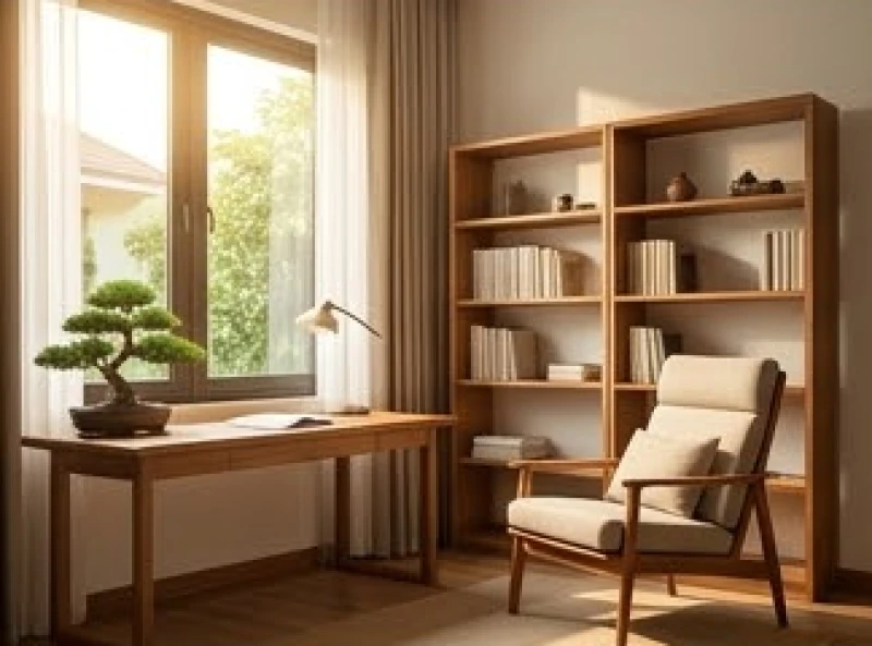 Không gian phòng đọc sách thanh tĩnh đặt tại hướng Đông Phục Vị