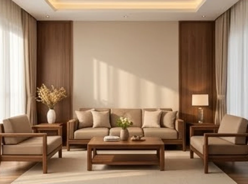 Tuổi Tỵ hợp hướng nào: Phân biệt nam nữ và cách hóa giải 4 Phòng khách ấm cúng với bộ sofa gỗ óc chó, là không gian lý tưởng để gắn kết tình cảm gia đình