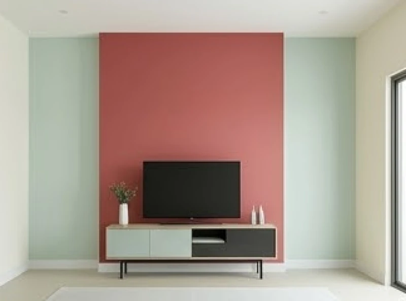 Màu sơn nhà hợp tuổi Thìn: quy tắc 60-30-10 theo từng bản mệnh 4 Phòng khách của người mệnh Hỏa sử dụng mảng tường đỏ làm điểm nhấn trên nền tường trung tính