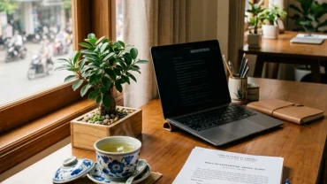 Không gian văn phòng hiện đại bài trí chuẩn phong thủy bàn làm việc cho người tuổi tý giúp thu hút vượng khí