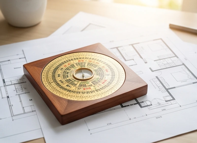 Bản vẽ mặt bằng kết hợp la bàn Bát Trạch chỉ ra các phương vị tốt cho gia chủ sinh năm 1983