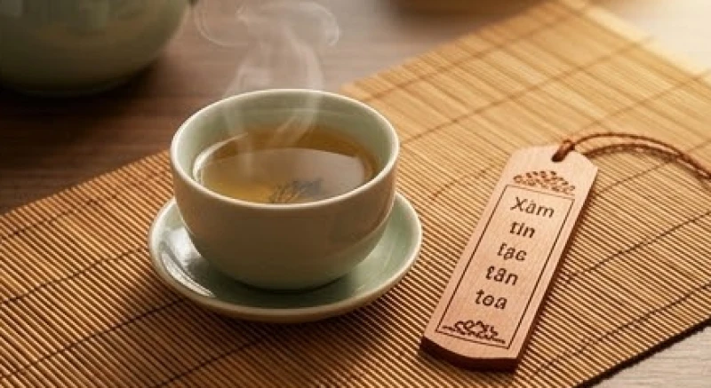 Trà sen ấm áp và thẻ gỗ tử vi biểu trưng cho sự bình an và tĩnh tâm của người tuổi Ngọ trong năm mới