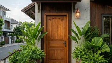 Mặt tiền ngôi nhà được thiết kế chuẩn phong thủy cửa chính cho người tuổi ngọ để đón nhận trường khí cát lành