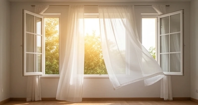 Mơ thấy chuyển nhà điềm báo gì: Giải mã bối cảnh & mẹo hóa giải 2 Cửa sổ mở rộng đón ánh sáng mặt trời chiếu vào căn phòng trống trải mang theo luồng sinh khí mới
