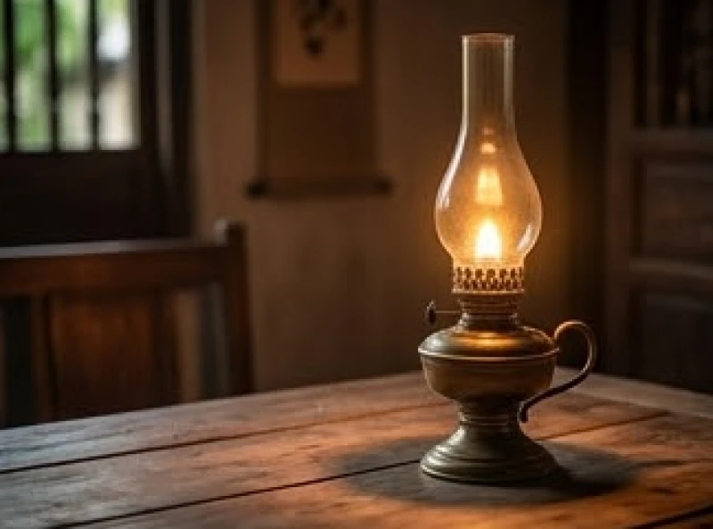 Ngọn đèn dầu cổ bằng đồng cháy sáng ấm áp tượng trưng cho bản mệnh Phú Đăng Hỏa