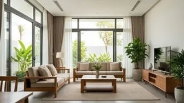 Không gian phòng khách hiện đại bố trí chuẩn phong thủy nhà ở là gì với ánh sáng tự nhiên
