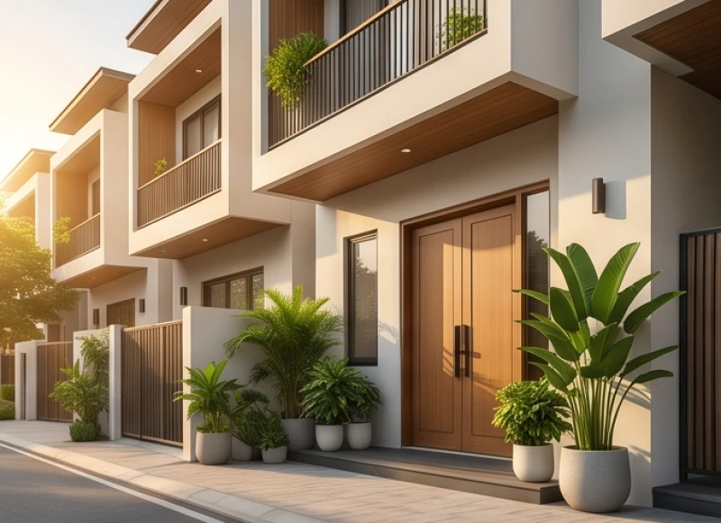 Đinh Mão 1987 Hợp Hướng Nào: Bảng Tra Nam Nữ & Cách Hóa Giải 1 Mặt tiền ngôi nhà phố hiện đại quay về hướng Tây Bắc ngập tràn ánh sáng mặt trời lúc bình minh