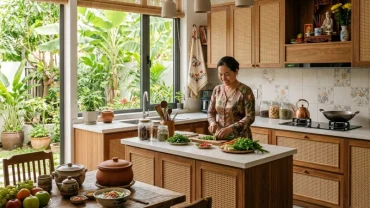 Mẫu thiết kế phong thủy phòng bếp cho người tuổi tỵ với hướng bếp và màu sắc hợp mệnh mang lại tài lộc