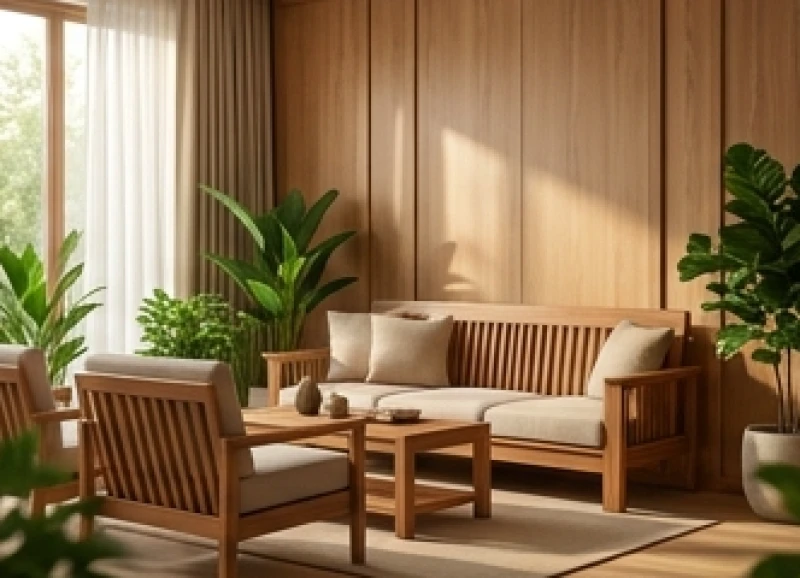 Những điều cấm kỵ trong phong thủy với tuổi Tỵ: Chi tiết 5 mệnh 6 Phòng khách với tông màu ấm và nội thất gỗ tự nhiên, tạo không gian lý tưởng cho người Kỷ Tỵ mệnh Mộc.