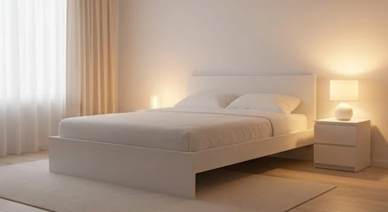 Mơ thấy chạy trốn: Giải mã tâm lý, điềm báo & sổ mơ bối cảnh 5 Không gian phòng ngủ êm ái với gầm giường trống trải và ánh sáng dịu nhẹ giúp xua tan năng lượng tiêu cực