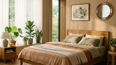 Không gian phong thủy phòng ngủ cho người tuổi tuất được bố trí hài hòa với ánh sáng tự nhiên
