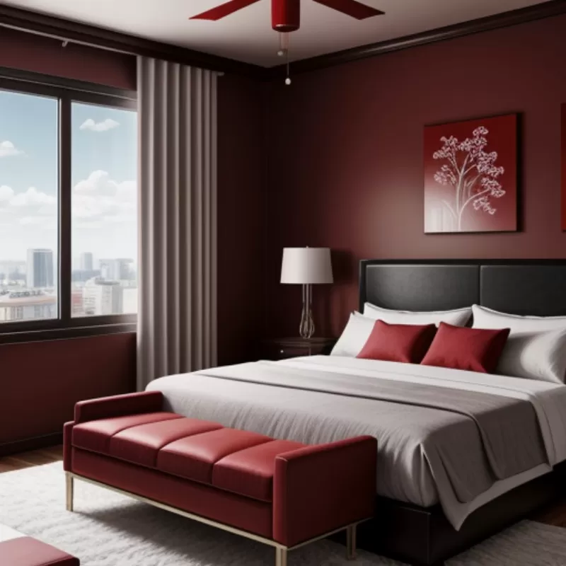 Phòng ngủ tuổi Ngọ với gam màu đỏ chủ đạo