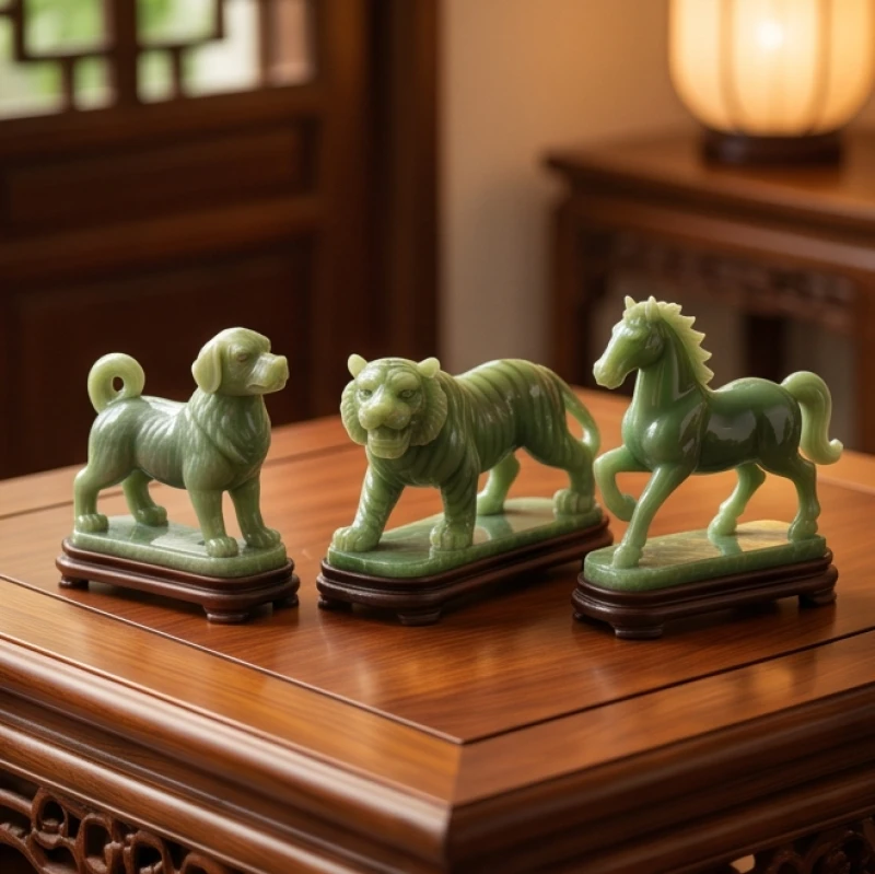 Biểu tượng phong thủy tượng trưng cho sự gắn kết hòa hợp của vòng tam hợp Dần, Ngọ, Tuất trong hôn nhân