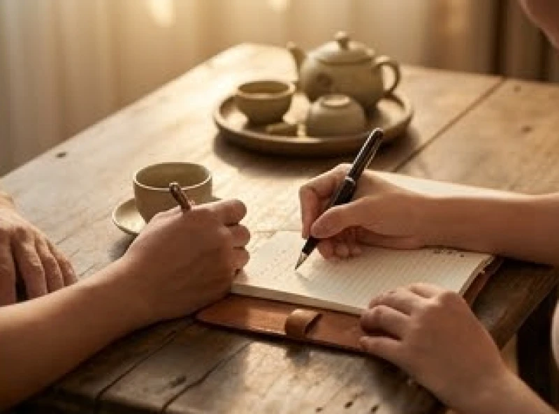 Tuổi Hợi hợp sinh con tuổi gì: Hướng dẫn cho vợ chồng lệch tuổi 2 Cha mẹ đang cầm một tờ giấy nháp ghi chép ngũ hành tương sinh để tính tuổi sinh con