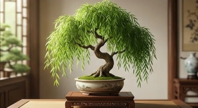 Giờ hoàng đạo hợp tuổi Mùi: Bảng tra cố định theo 5 nạp âm 4 Cây bonsai dương liễu xanh tốt vươn mình tượng trưng cho mệnh Dương Liễu Mộc