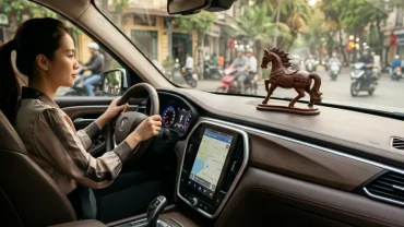Không gian nội thất bày trí vật phẩm phong thủy xe hơi cho người tuổi dần tinh tế