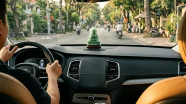 Không gian nội thất ô tô hiện đại được bài trí chuẩn phong thủy xe hơi cho người tuổi thân mang lại bình an