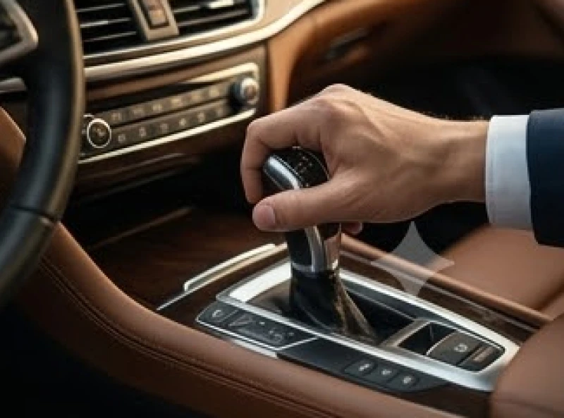 Bàn tay nam giới nắm chặt cần số xe thể hiện sự mạnh mẽ và làm chủ hành trình