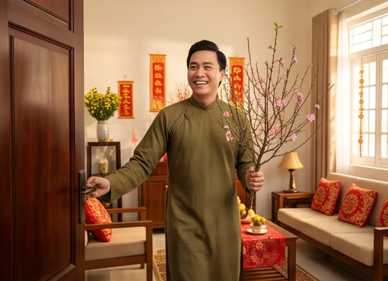 Vị khách hợp tuổi mang mệnh Kim tươi cười bước vào phòng khách xông đất cho gia chủ