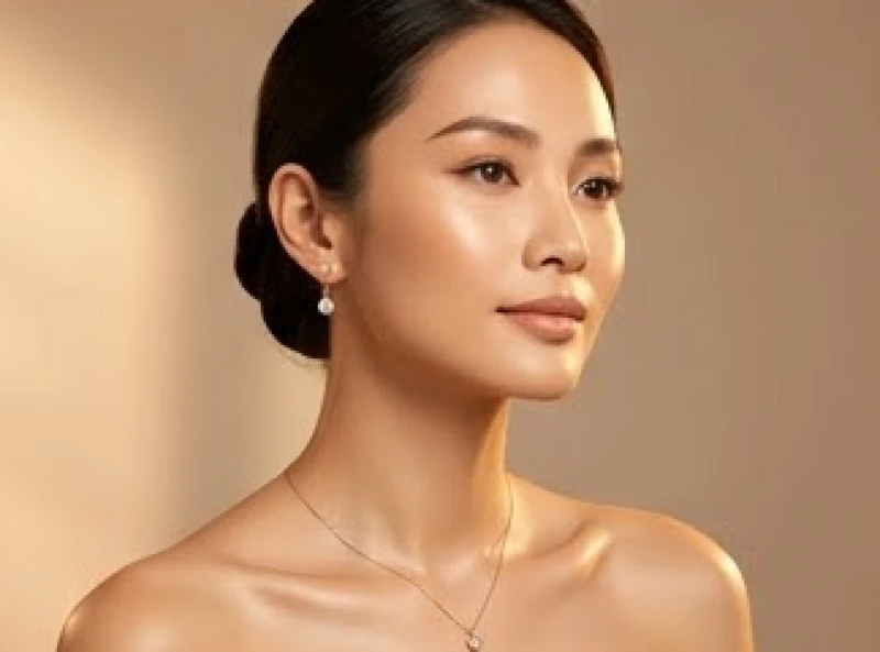 Người phụ nữ có vùng cổ cân đối và làn da sáng mịn rạng rỡ toát lên khí chất an nhàn